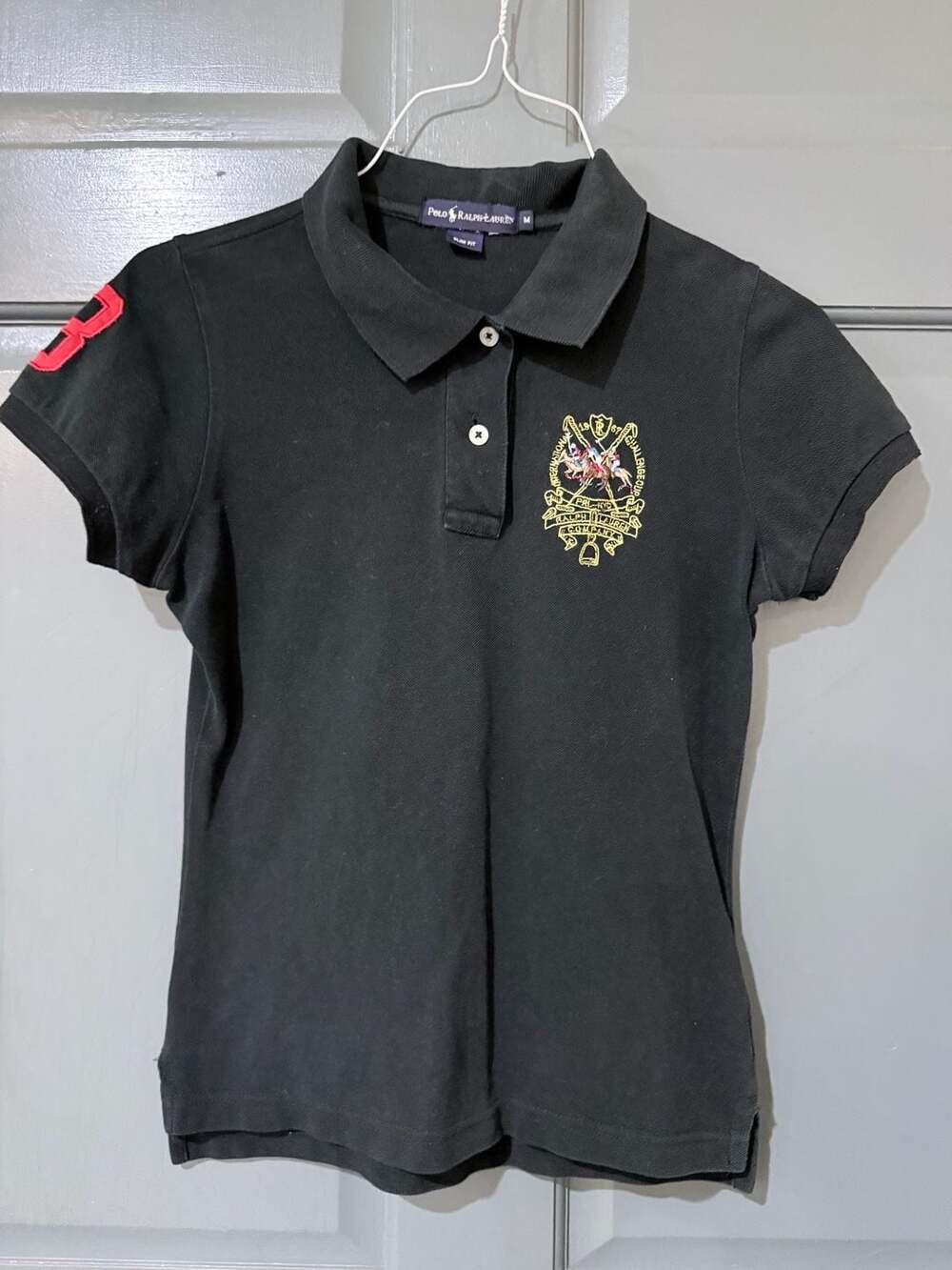 Polo Ralph Lauren Women's Slim Challenge Cup Polo Navy Embroidered Polo Players